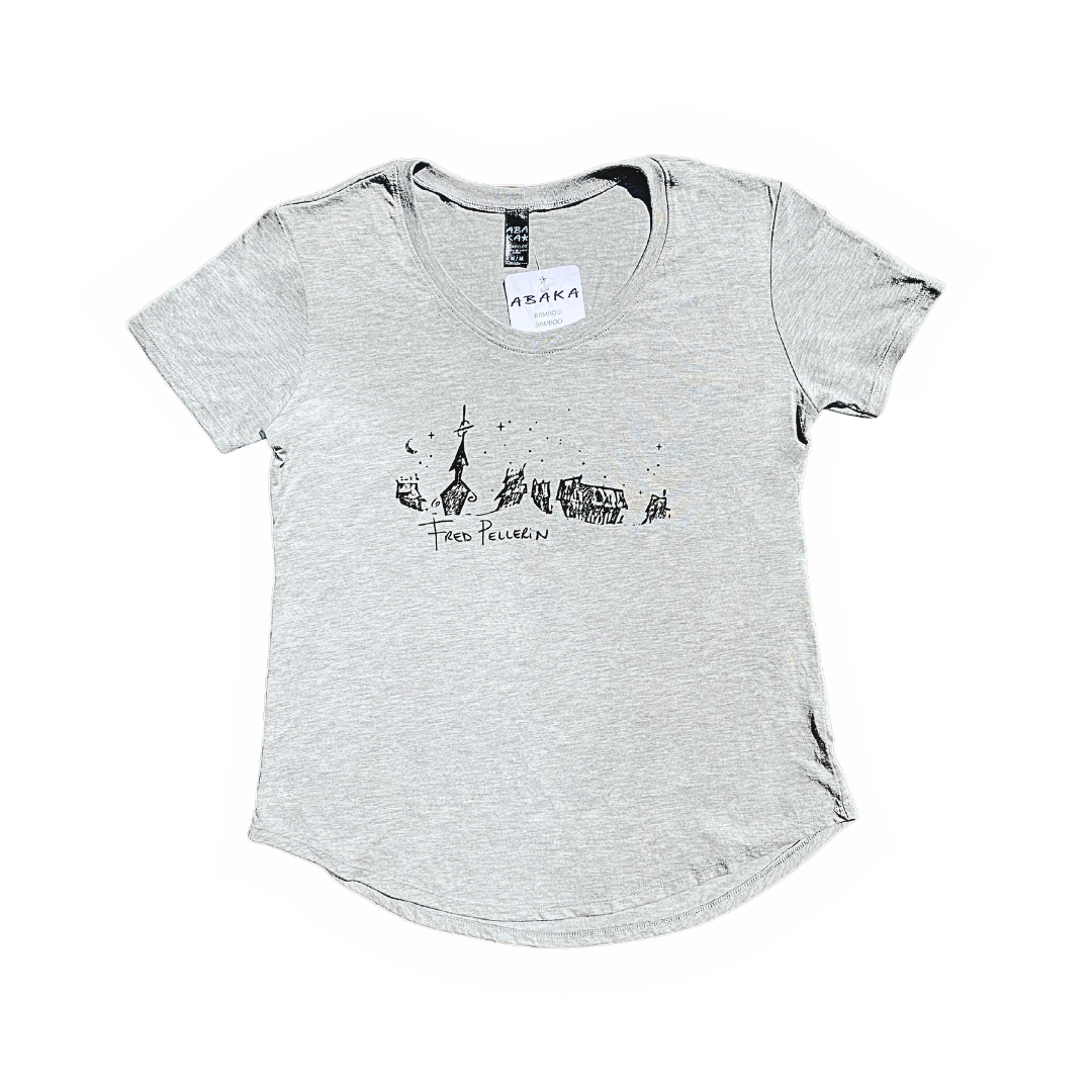T-shirt village (gris chiné)