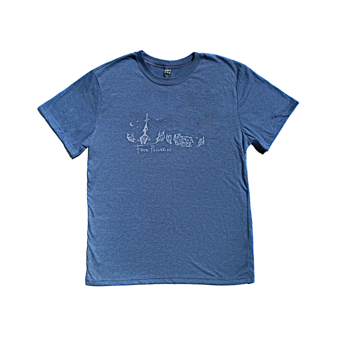 T-shirt village (marine chiné)