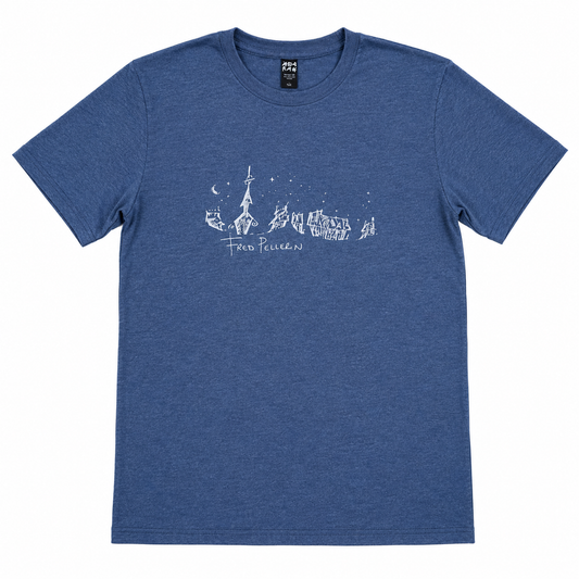 T-shirt village (marine chiné)